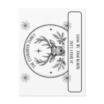 Timbre de retour d'adresse de famille de Noël Renn