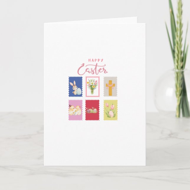 Cartes Pour Fêtes Annuelles Timbre Joyeuses Pâques  (Devant)