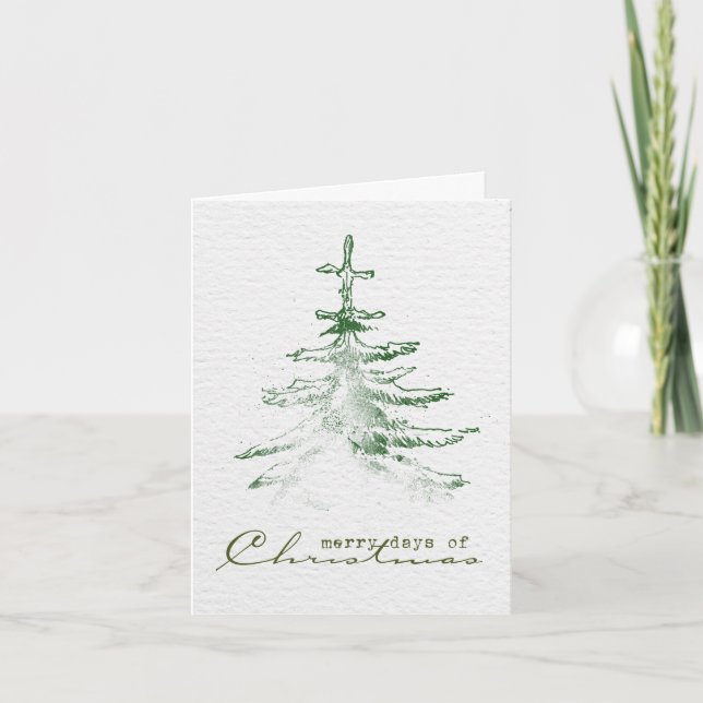 Cartes Pour Fêtes Annuelles Timbre peint à la main de Joyeux Noël (Devant)
