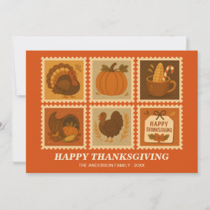 Cartes Pour Fêtes Annuelles Timbre Thanksgiving personnalisé Salutation C