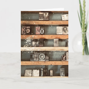 Cartes Pour Fêtes Annuelles timbres de bloc d'impression antique