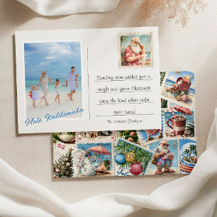Cartes Pour Fêtes Annuelles Timbres Tropicaux de Photo Mele Kalikimaka