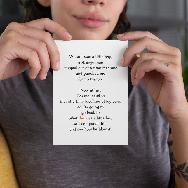 Cartes Pour Fêtes Annuelles Time Machine Travel Funny Future Sci-Fi Joke Humou (Time Machine Travel Funny Future Sci-Fi Joke Humor Holiday Card)