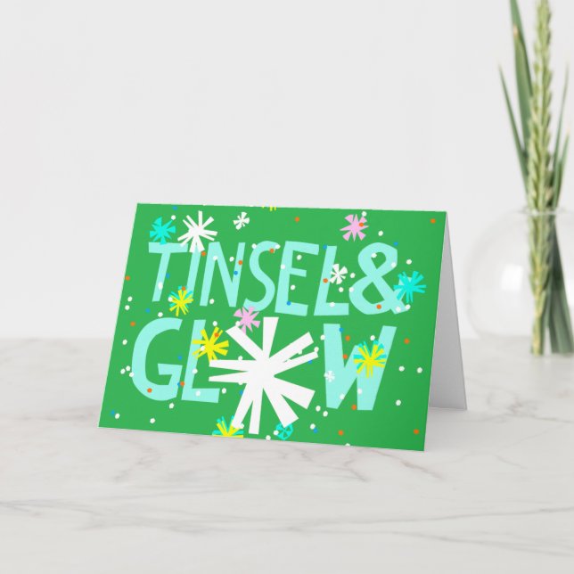 Cartes Pour Fêtes Annuelles Tinsel & Glisser (Devant)