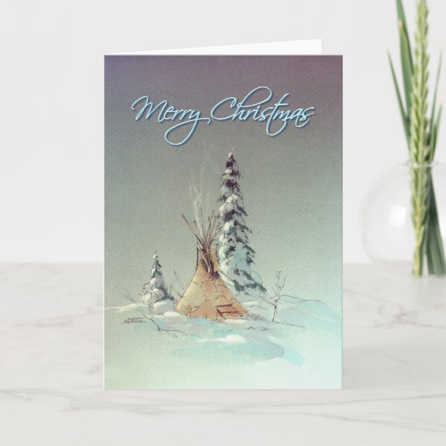 Cartes Pour Fêtes Annuelles TIPI de JOYEUX NOËL par SHARON SHARPE (Devant)