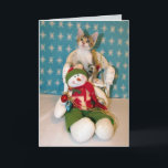 Cartes Pour Fêtes Annuelles Tippy's Snowman - Chat / Kitten Christmas Card<br><div class="desc">Tippy est impatient de Noël ! Elle est si heureuse d'avoir eu une merveilleuse maman Foster et secourue d'une vie dans la rue,  et maintenant elle a trouvé sa maison pour toujours !</div>