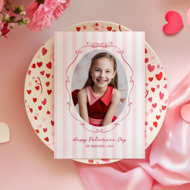 Cartes Pour Fêtes Annuelles Tirages roses du cadre à main blanche (Créateur téléchargé)