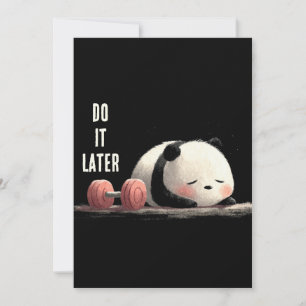 Cartes Pour Fêtes Annuelles Tired Panda Gym – Dessins de sport drôles et migno