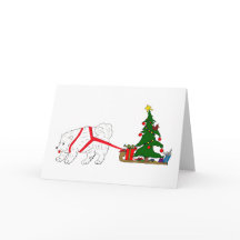 Tirez le Samoyed tirant l'arbre de Noël