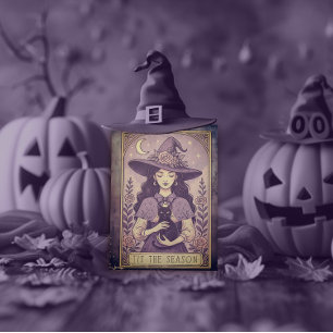 Cartes Pour Fêtes Annuelles "Tis Season Purple Halloween sorcière