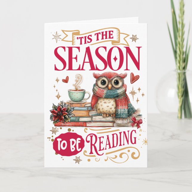 Cartes Pour Fêtes Annuelles 'Tis The Season to Be Reading  (Devant)