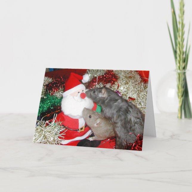 Cartes Pour Fêtes Annuelles Tish et Vixen tasse Père Noël (Devant)