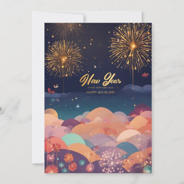 Cartes Pour Fêtes Annuelles Titre: "Extraordinaire Nouvel An : Ballon Brillant (Devant)