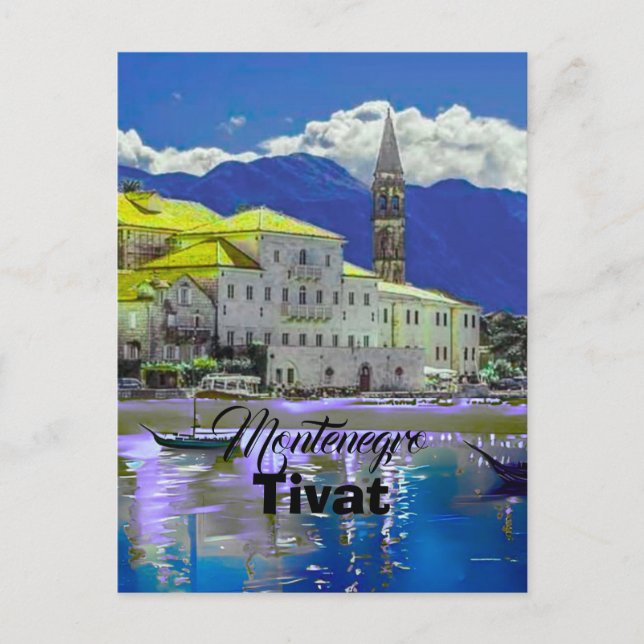 Cartes Pour Fêtes Annuelles Tivat Montenegro, modern  postcard, Coast Travel A (Devant)