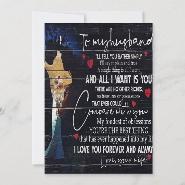 Cartes Pour Fêtes Annuelles To my Husband Quotes | Best Holiday Gift (Devant)
