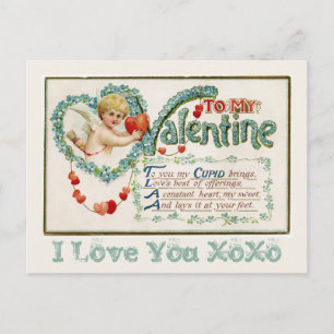 Cartes Pour Fêtes Annuelles To My Valentine Cupid Custom Postcard