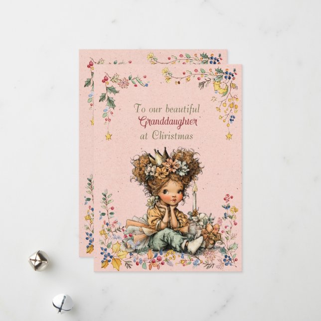 Cartes Pour Fêtes Annuelles To Our Beautiful Granddaughter At Christmas (Devant/Arrière en situation)