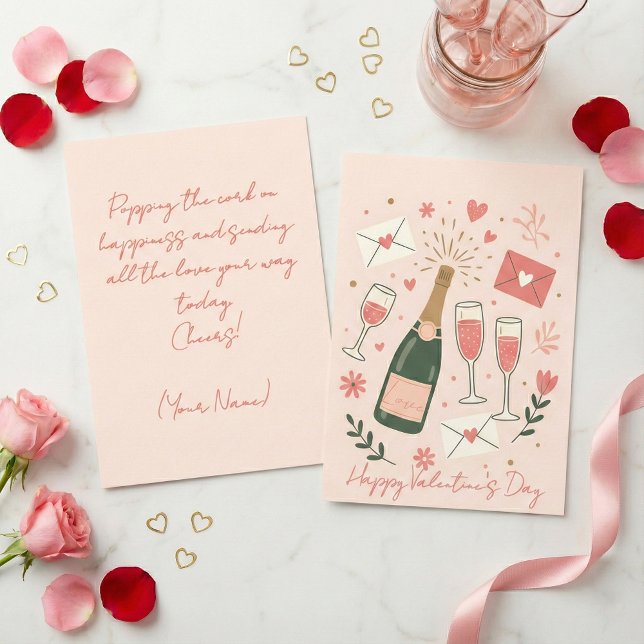 Cartes Pour Fêtes Annuelles Toast au Champagne avec bouchon qui saute pour la  (Créateur téléchargé)