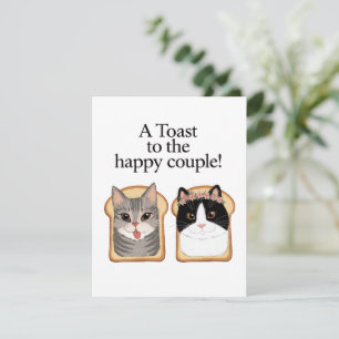 Cartes Pour Fêtes Annuelles Toast Au Joyeux Couple Drôle Mariage Chat Engager
