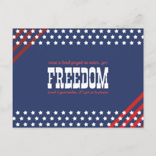 Cartes Pour Fêtes Annuelles Toast de la Valeur à la Liberté Préservée