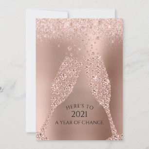 Cartes Pour Fêtes Annuelles Toast rose Champagne Gold à 2021 Numérologie