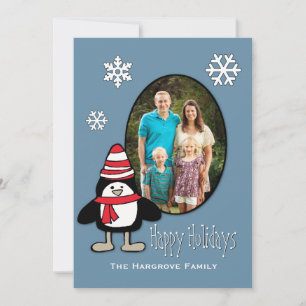 Cartes Pour Fêtes Annuelles Toasty Penguin Holiday Photo Greeting Card