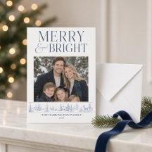 Toile d'hiver bleue Merry & Bright personnalisée