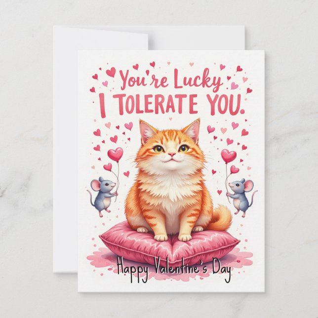 Cartes Pour Fêtes Annuelles 💘🐈Tolerate This Love (Devant)