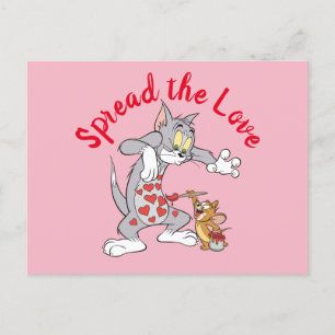 Cartes Pour Fêtes Annuelles Tom & Jerry peignent des cœurs de la Saint‑Valenti