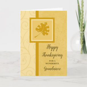 Cartes Pour Fêtes Annuelles Tombe Feuilles Bon thanksgiving grand-nièce