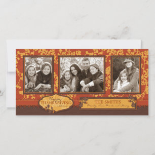 Cartes Pour Fêtes Annuelles Tombe fleurie en couleur automne chaud