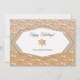 Cartes Pour Fêtes Annuelles Tons de caramel pain d'épice aquarelle