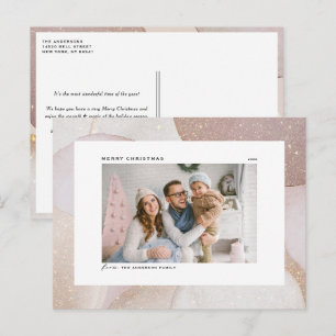 Cartes Pour Fêtes Annuelles Tons mauve et Parties scintillant Accents Photo No