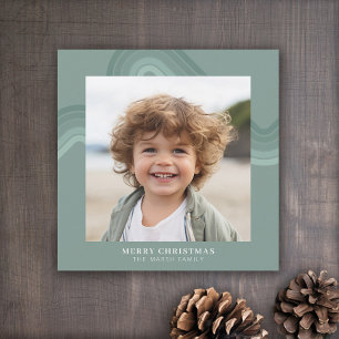 Cartes Pour Fêtes Annuelles Tons minimaux modernes d'acier Bleu Grilles Photo