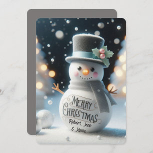 Cartes Pour Fêtes Annuelles Top Hat Snowman