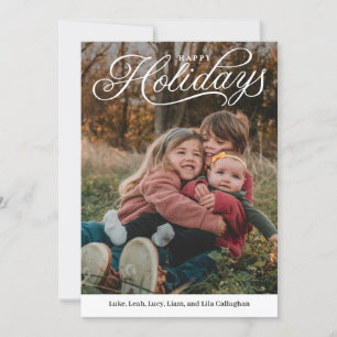 Cartes Pour Fêtes Annuelles Top légende Happy Holidays Editable Color Card