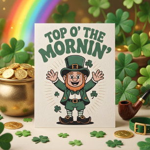Cartes Pour Fêtes Annuelles Top O The Mornin Fête Irlandaise Chanceuse Art
