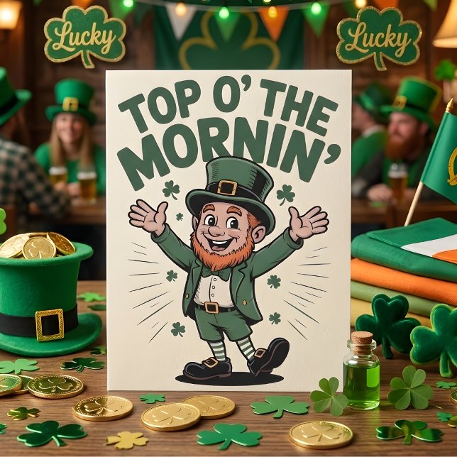 Cartes Pour Fêtes Annuelles Top O The Mornin Shamrock Party Design (Créateur téléchargé)