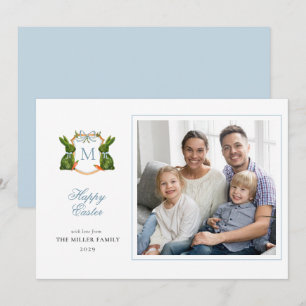 Cartes Pour Fêtes Annuelles Topiary Bunny Monogramme Photos de Pâques