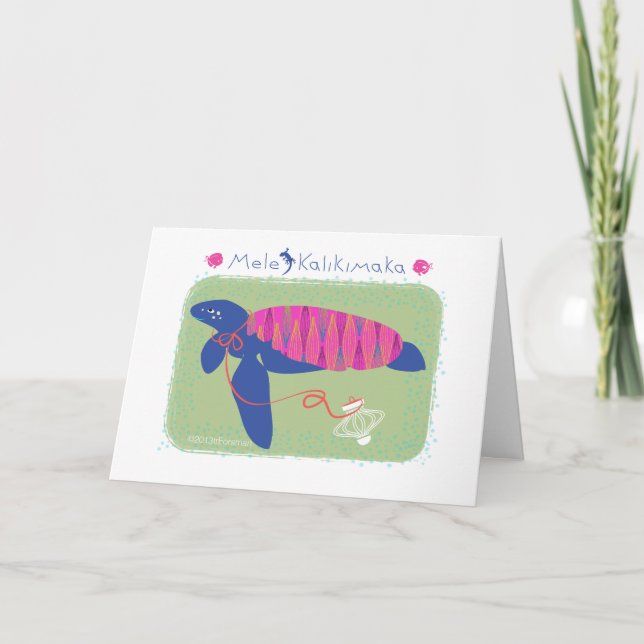Cartes Pour Fêtes Annuelles Tortue de Noël de Mele Kalikimaka /Merry (Devant)