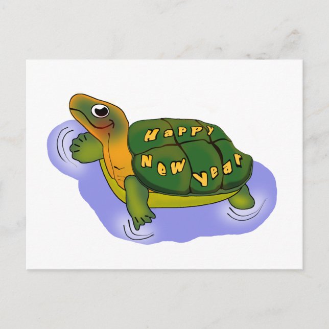 Cartes Pour Fêtes Annuelles Tortue du Nouvel An (Devant)
