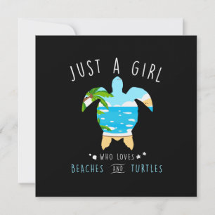 Cartes Pour Fêtes Annuelles Tortue Juste Une Fille Qui Aime Les Plages Et Les