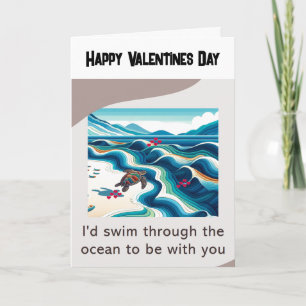 Cartes Pour Fêtes Annuelles Tortue Océan Joyeuse Saint-Valentin 