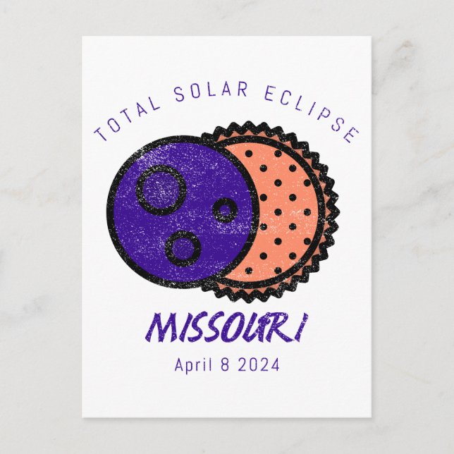 Cartes Pour Fêtes Annuelles Total Éclipse Solaire Missouri (Devant)