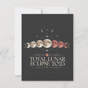 Cartes Pour Fêtes Annuelles Total Lunar Eclipse 2025 Astronomie Nord-Ouest des