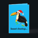 Cartes Pour Fêtes Annuelles Toucan avec Santa Hat Joyeuses vacances!<br><div class="desc">Ce design s'adresse aux amoureux du toucan pendant les vacances !</div>