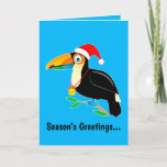 Cartes Pour Fêtes Annuelles Toucan avec Santa Hat Joyeuses vacances!<br><div class="desc">Ce design s'adresse aux amoureux du toucan pendant les vacances !</div>
