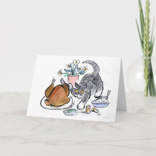 Cartes Pour Fêtes Annuelles Touch the Turkey - chat chat