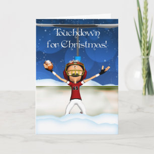 Cartes Pour Fêtes Annuelles Touchdown For Christmas - American Football