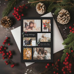 Cartes Pour Fêtes Annuelles Touche de collage photo minimal Holly<br><div class="desc">6 zones photo dans différentes orientations ; le "cadre" noir peut être changé en n'importe quelle couleur dans l'éditeur ; plus ou mettre à l'échelle des accents sacrés pour convenir à votre texte et photos. Choisissez aussi vos polices ! Ajoutez un message au dos ou plusieurs photos si vous le...</div>